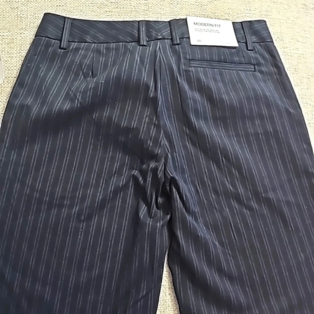 Gap Stretch Modern Fit Stripped Wide leg Pants Black size 4R NWT